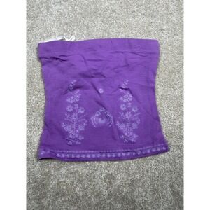A-Z-I-Z Women's Tube Top Purple X-Small Cotton Lycra Embroidered